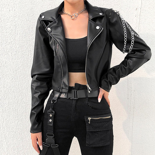 Leather jacket "chains"