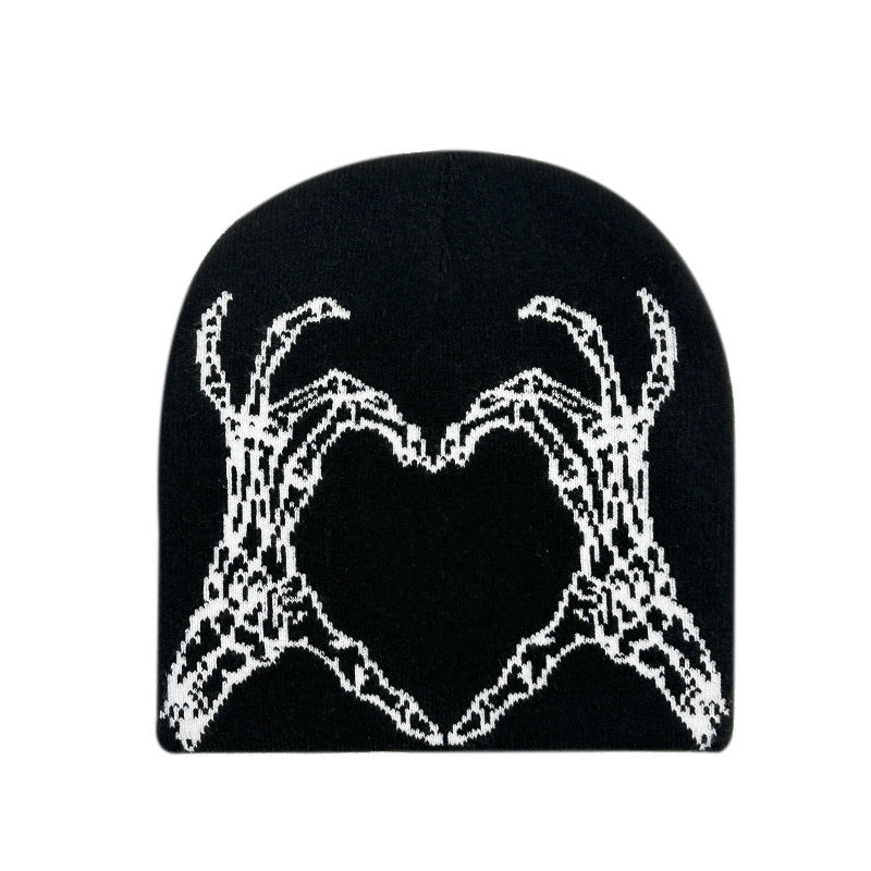 Wool Hat - Heart Shaped Bones