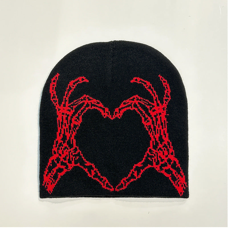 Wool Hat - Heart Shaped Bones